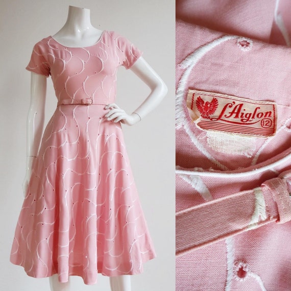 Vintage 1940’s | XS/S | Soft pink cotton/linen Br… - image 1