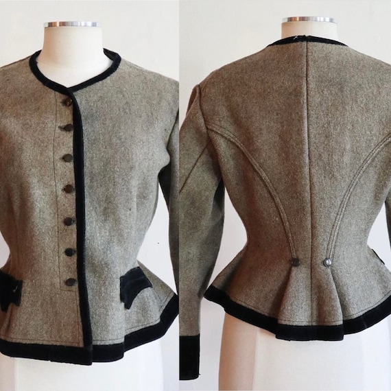 Antique 1800s -1900s | Medium | fitted wool jacket