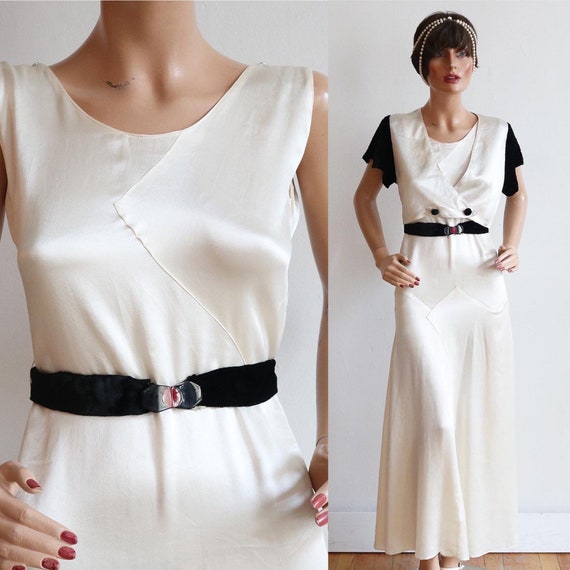 Vintage 1930s | XS | Art Deco gown and bolero and