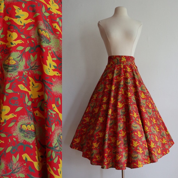 Vintage |XXS | 1940’s cotton novelty print full sw