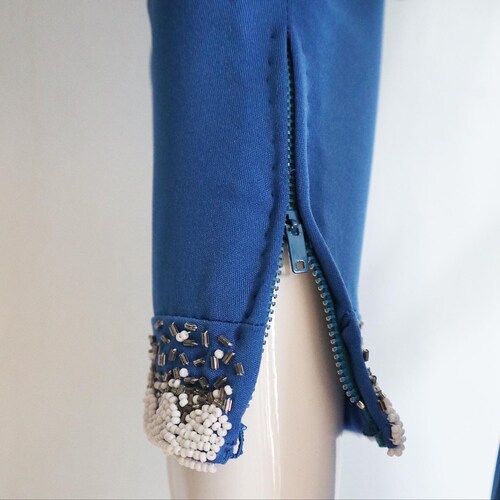 Vintage shops 1970s | S-M | Stunning beaded jersey wrap dress by designer Victoria Royal.