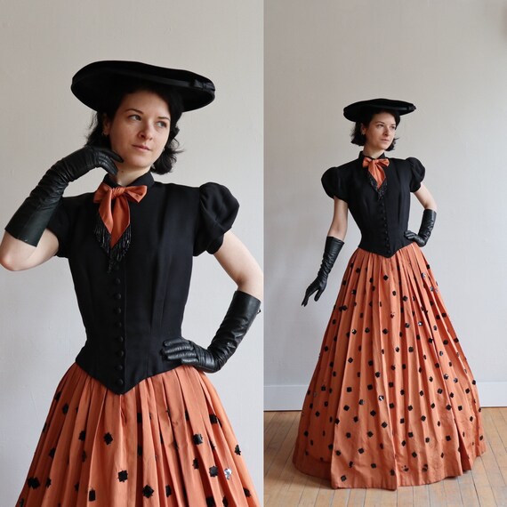 RARE documented vintage 1945 | Traina-Norell silk