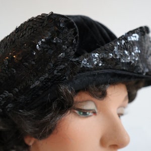 1910s sequinned velvet hat by Bonwit Teller and Co. image 2