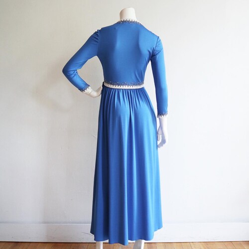 Vintage shops 1970s | S-M | Stunning beaded jersey wrap dress by designer Victoria Royal.