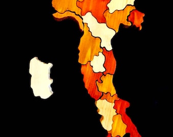 Holz-Puzzle Karte von Italien 16 STÜCK PÄDAGOGISCH