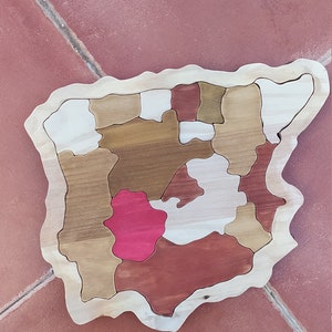 Drewniane puzzle edukacyjne Mapa Półwyspu Iberyjskiego z ramką