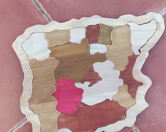 Puzzle Madera Educativo Mapa Peninsula Iberica con marco