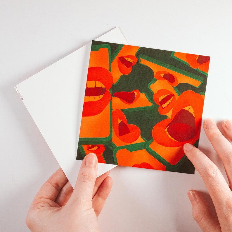 Square 12.1 x 12.1 cm Art Print Postcard Silence Greeting Card