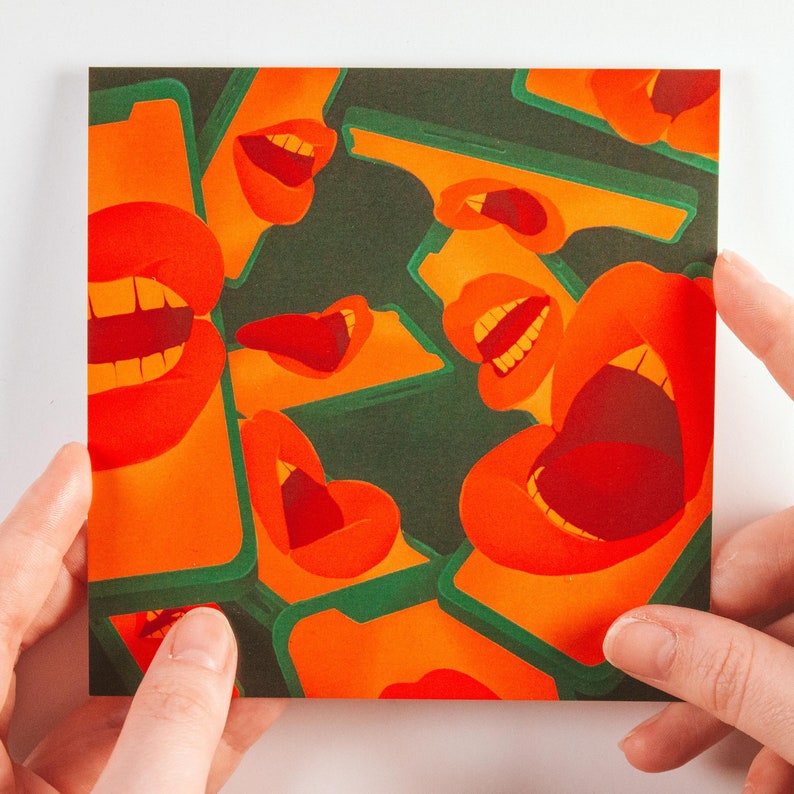 Square 12.1 x 12.1 cm Art Print Postcard Silence Greeting Card