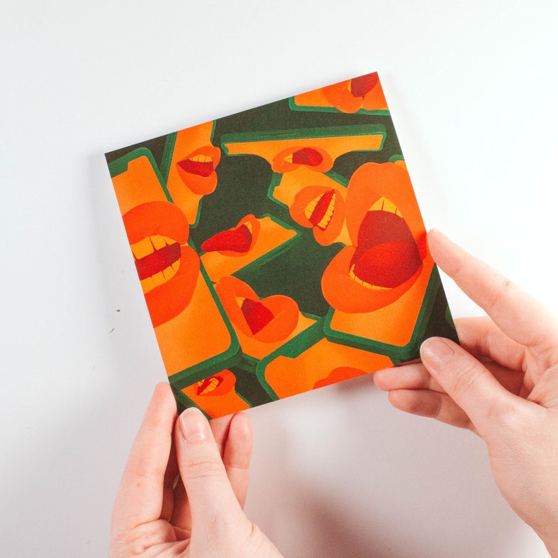 Square 12.1 x 12.1 cm Art Print Postcard Silence Greeting Card