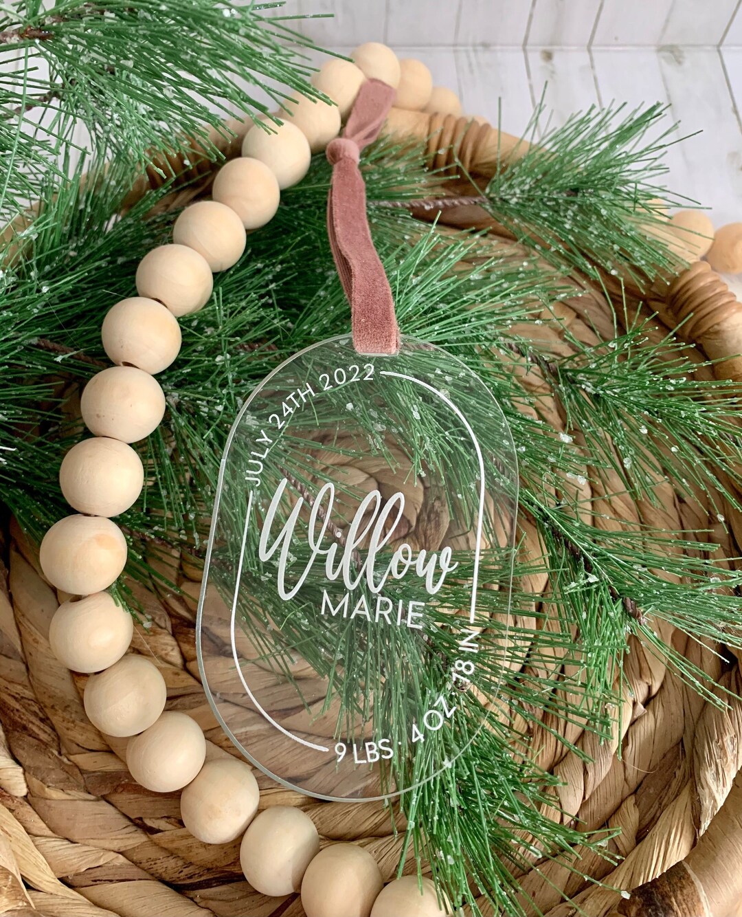 Personalized Babys First Christmas Ornament 2023, Birth Stats Ornament, Babys First Christmas
