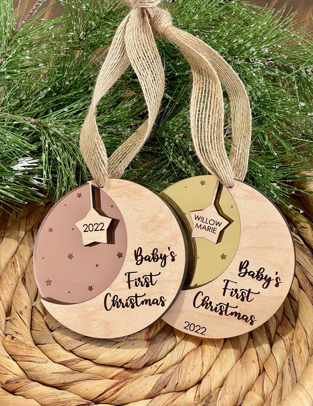 Personalized Babys First Christmas Ornament. 2024 Personalized Baby