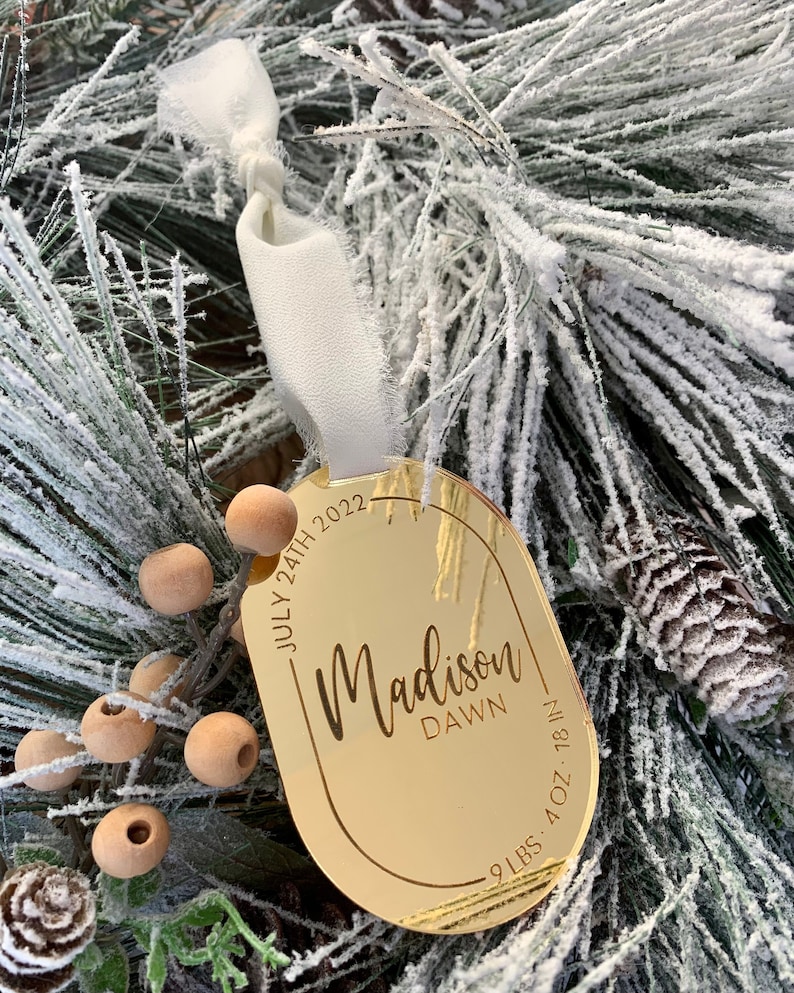 Babys First Christmas Ornament 2024personalized, Customized Birth Stats