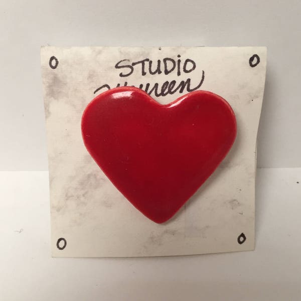 Red Ceramic Heart Pin