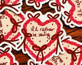 I'd Rather Be Sewing Cake Sticker