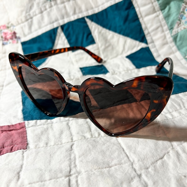 Heart Shaped Tortoise Shell Sunglasses