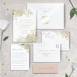 Rustic Wedding Invitations Country Theme Set With RSVP Cards and Extra Card Calla Lily Barrel Baby Breath Set of 80