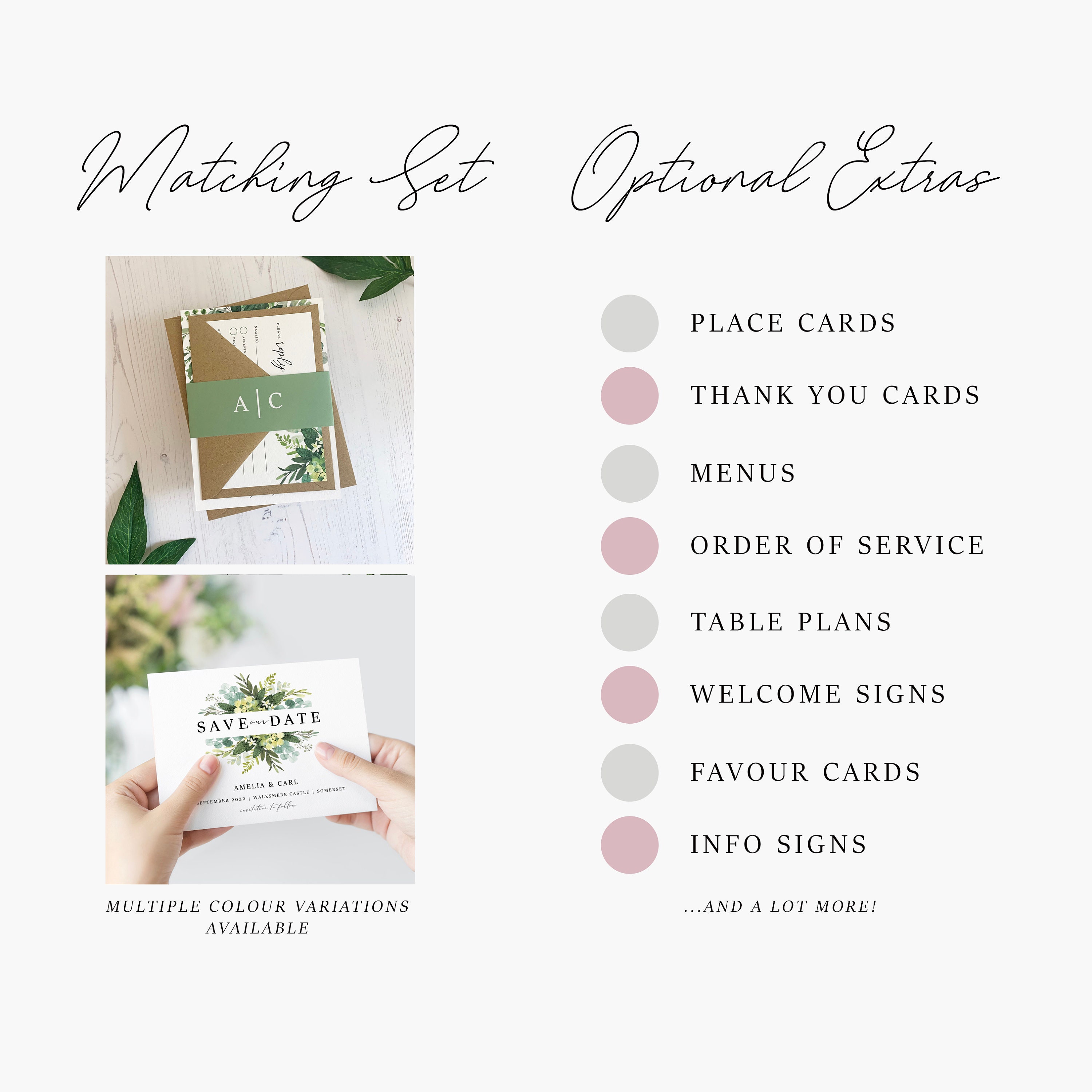 Botanical Table Numbers Green Rustic Table Names for Rustic Etsy