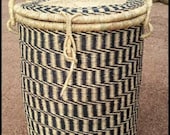 African traditional Basket woven laundry Basket round storage basket handmade basket Bin Hamper custom laundry basket
