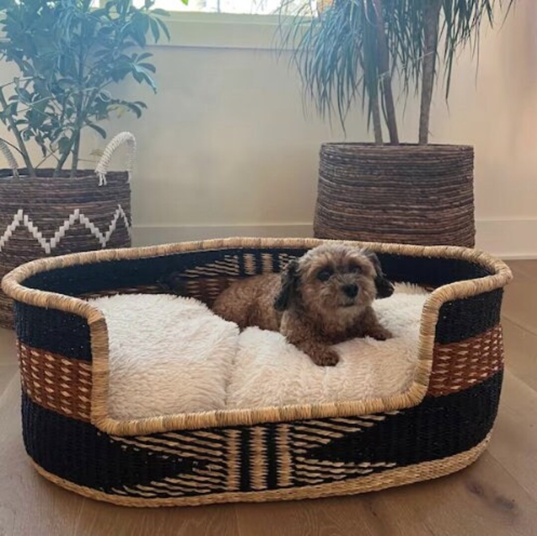 Comfortable Dog Basket Bed Woven Dog Bed Puppy Bed Sustainable Dog Bed