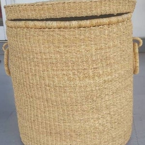 Natural round woven basket | Classic storage basket | African Basket | Home basic laundry basket | blanket basket | Throw pillow basket