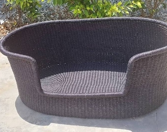 Black dog bed | Dog Basket Bed | Handmade pet furniture | Dog Furniture | Puppy bed | Cat bed |  Natural dog bed | woven dog bed |