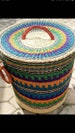 Laundry Basket, Beautiful Laundry Basket, Best Storage Basket, Ghana Basket , Lidded Laundry Hamper, Round woven basket 