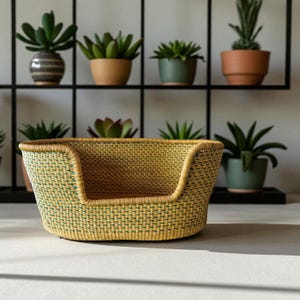 Handwoven Bolga Dog Basket Bed: Comfortable Natural Grass Pet Bed