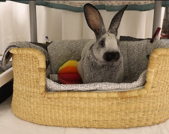 Bunny Bed | Rabbit house | Pet bed | Handwoven basket | Sustainable bunny bed | Puppy bed |  Pet furniture