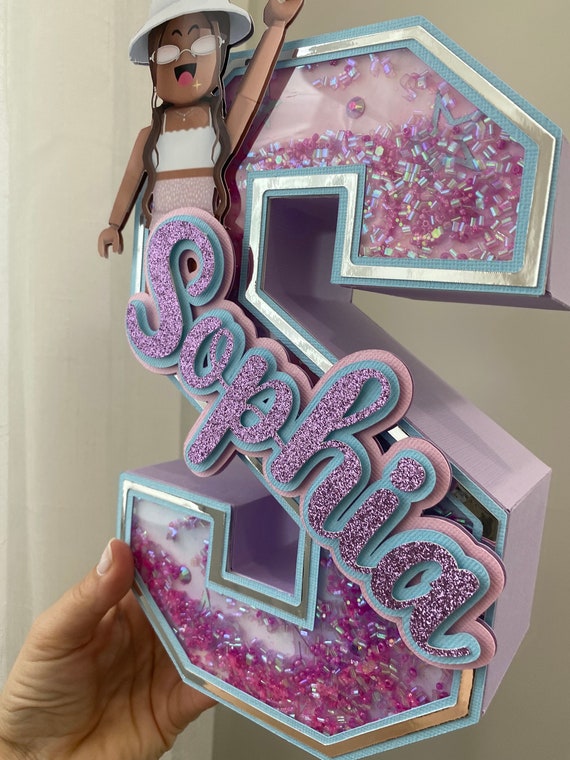 Roblox Inspired Shaker 3D Letter. Roblox Girl Birthday 