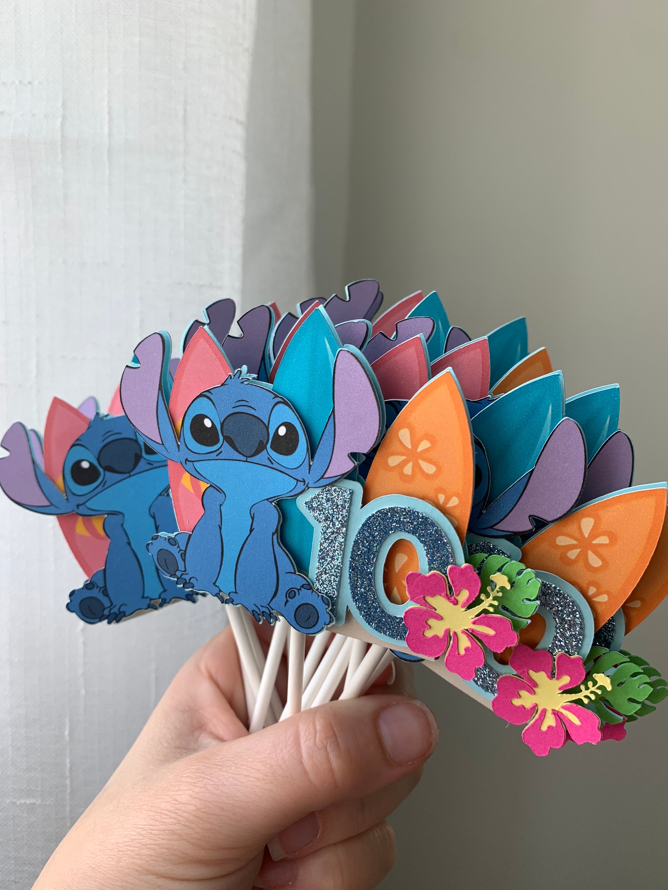 Lilo and Stitch cupcake toppers. Stitch party cupcake toppers