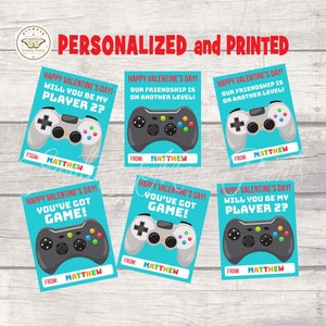 Video Game Valentine Cards for Kids, PRINTED & SHIPPED! Personalized Kids Valentines Card, Gamer Valentine's Day Card for Boys, School Class