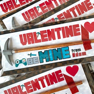 Tarjetas de San Valentín con videojuegos para niños Tarjetas de San Valentín escolares personalizadas para la clase, obsequios y bolsas de Be Mine