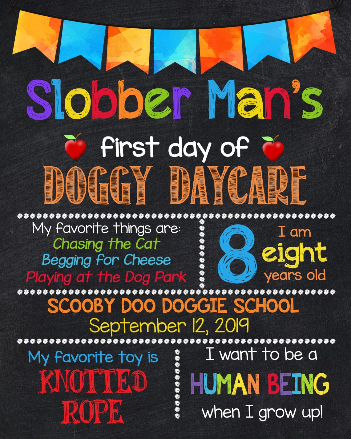 DOG DAYCARE Sign Dog Training First Day of School Sign Dog | Etsy