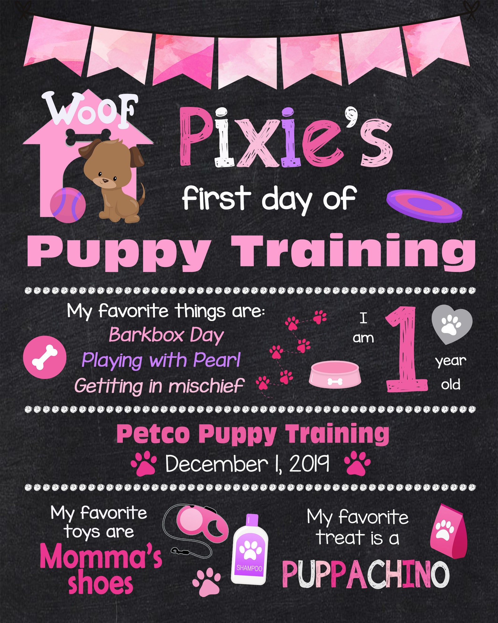 DOG BIRTHDAY Sign Puppy Dog Gifts for Owners Digital Jpg Pdf | Etsy
