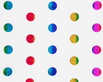 Rainbow Polka Dot Tissue Paper 20 x 30 inches Rainbow Metallic Hot Stamp Polka Dots Large sheets Hot Stamp Tissue Paper 10 Ct