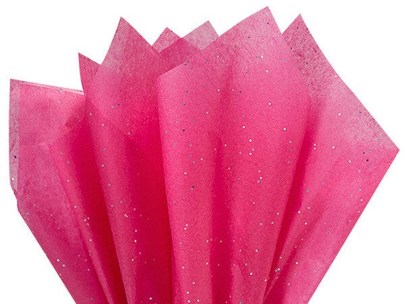 Hot Pink Glitter Tissue Paper, 20x30 (10ct )