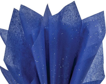 Blue Sapphire Glitter Tissue Paper, 20x30" (10 )