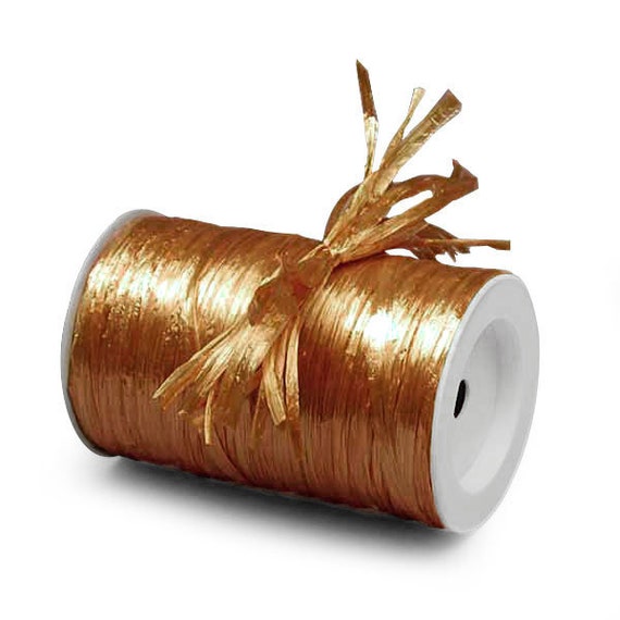 Gold Pearlized Raffia Ribbon 100 Yards 