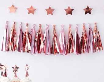 Tassel Garland Party Decorations Pink/ Rose Gold Kit