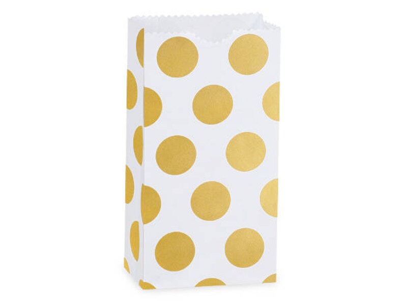 Paper Gift Bag Prints Gold Dot Paper Bags 2 lb bags favor bags gift bags SOS Bags