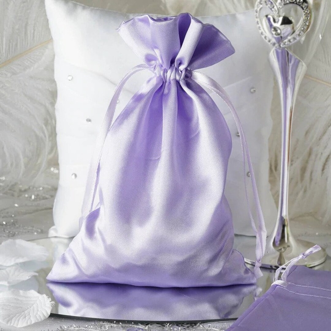 12 Pack 6x9 Lavender Satin Favor Bags Party Drawstring Pouches - Etsy