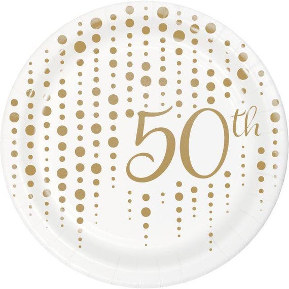 white gold paper plates