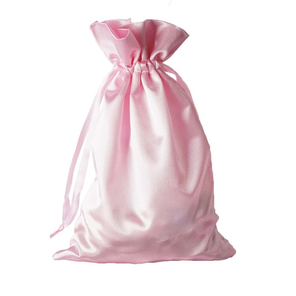 12 Pack | 4"x6" Pink Satin Favor Bags Party Drawstring Pouches