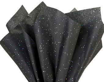 Black Glitter Tissue Paper, 20x30"  Sheets 10