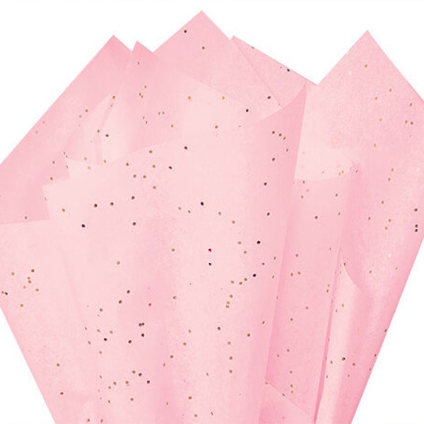 Pink, Rose Gold  Glitter Tissue Paper, 20x30" (10ct )