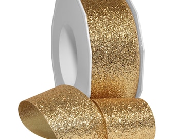Gold Ribbon, 4 yds Ribbon,Metallic Princess Glitter, 1-1/2"  Gold
