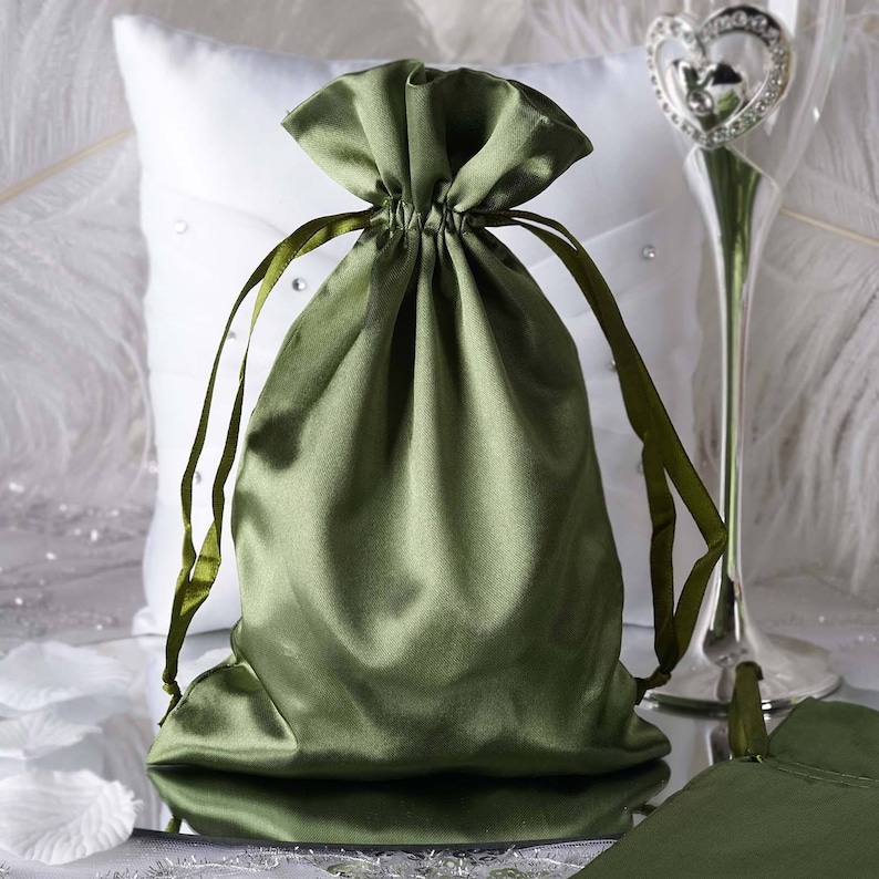 12 Pack 6x9 Sage green Satin Favor Bags Etsy