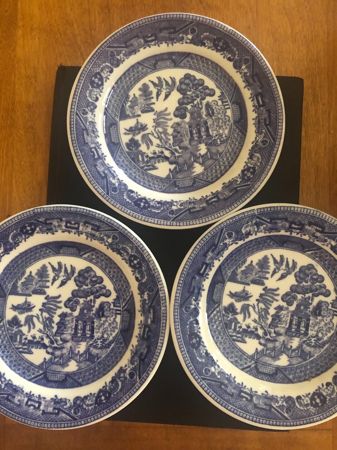 Buffalo China Plates in Blue Willow Pattern Etsy