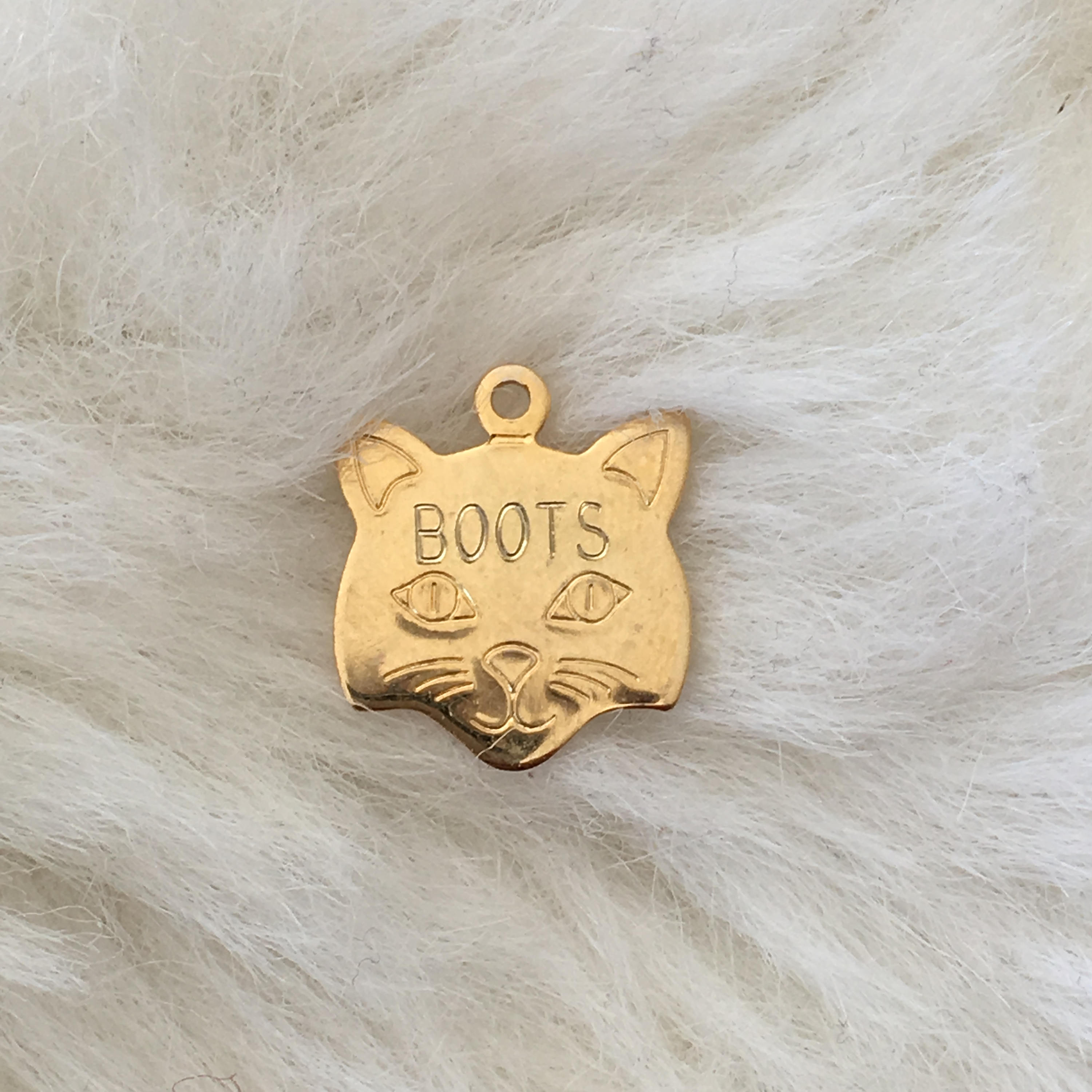 Cat Face Tag Gold Plated Etsy<script async src=